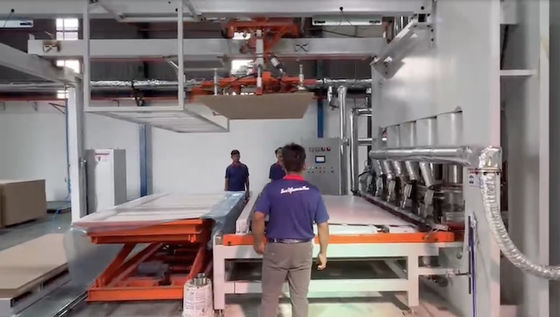 เครื่องพิมพ์ร้อน Melamine Laminating วงจรสั้นสําหรับพลายเวย์